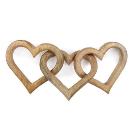 Wooden Heart Chain, 30cm