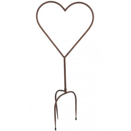 Rusted Metal Heart Stake 67cm