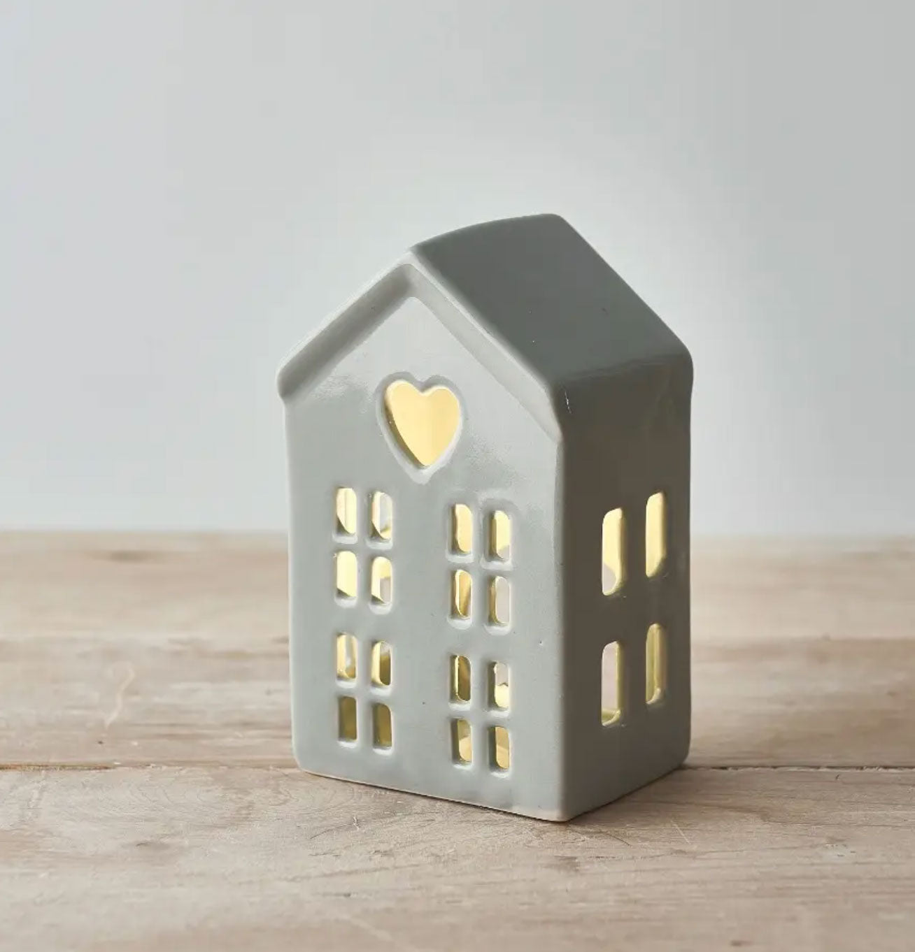 Dainty Grey LED House, 12cm